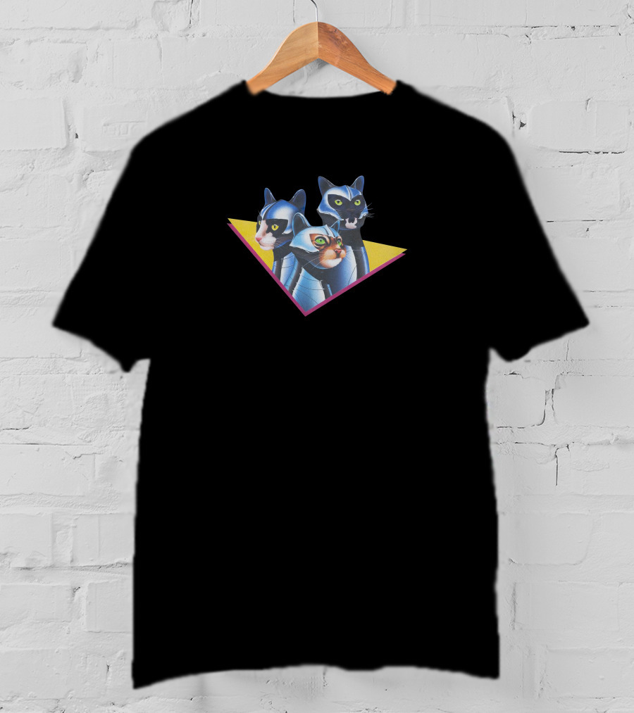 Yogscast Store Bouphe 80's Cat Space Trio Retro Sci-Fi Aesthetic T-Shirt