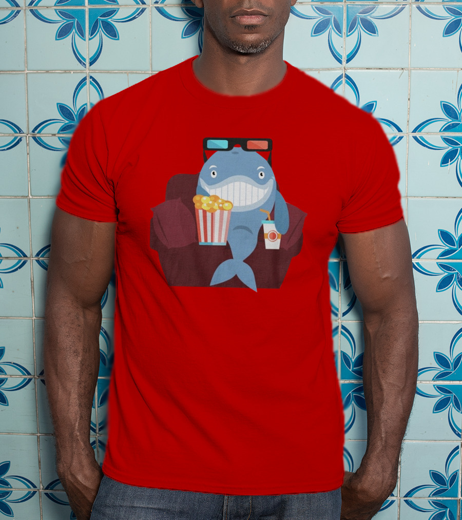 Pete G Whales Popcorn 3D Glasses Cinema T-Shirt
