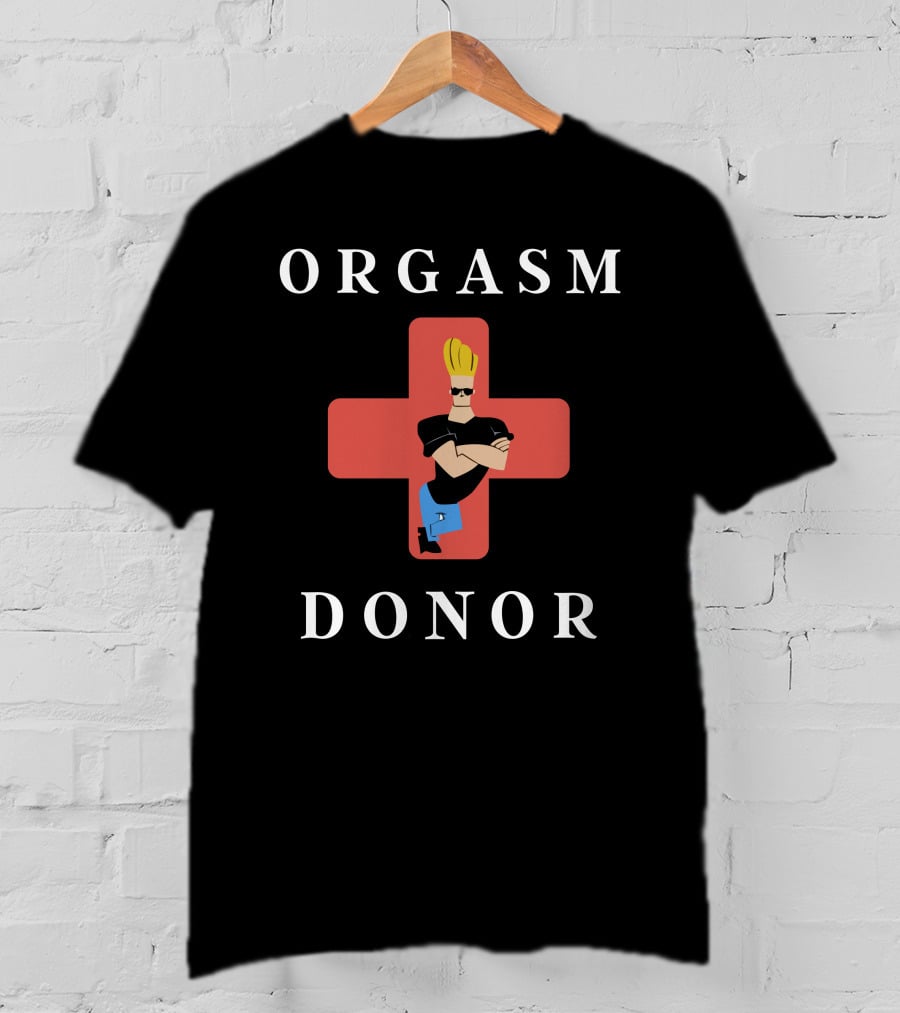 Orgasm Donor Johnny Bravo Van Partible Red Cross T-Shirt