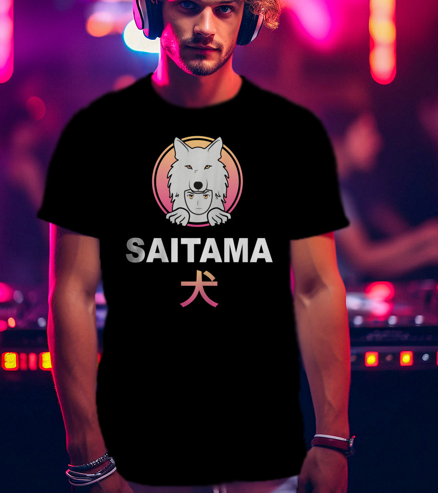 Saitama Dog Wolf Head Graphic Myspread Shop T-Shirt