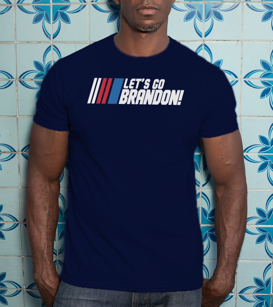The Daily Wire Shop Let's Go Brandon Racing Stripes T-Shirt