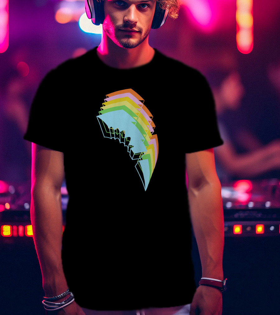 Jauz Merchandise Heybitethis Rainbow Lightning Bolt T-Shirt