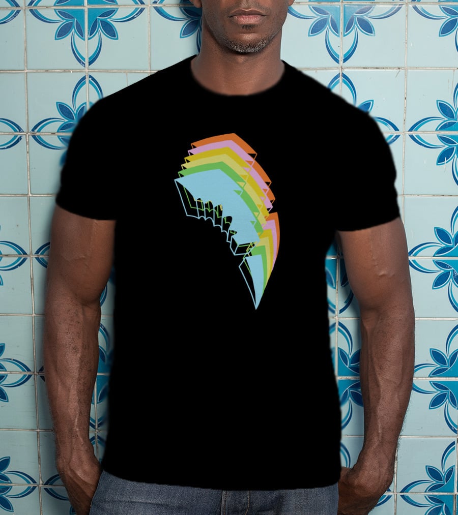 Jauz Merchandise Heybitethis Rainbow Lightning Bolt T-Shirt