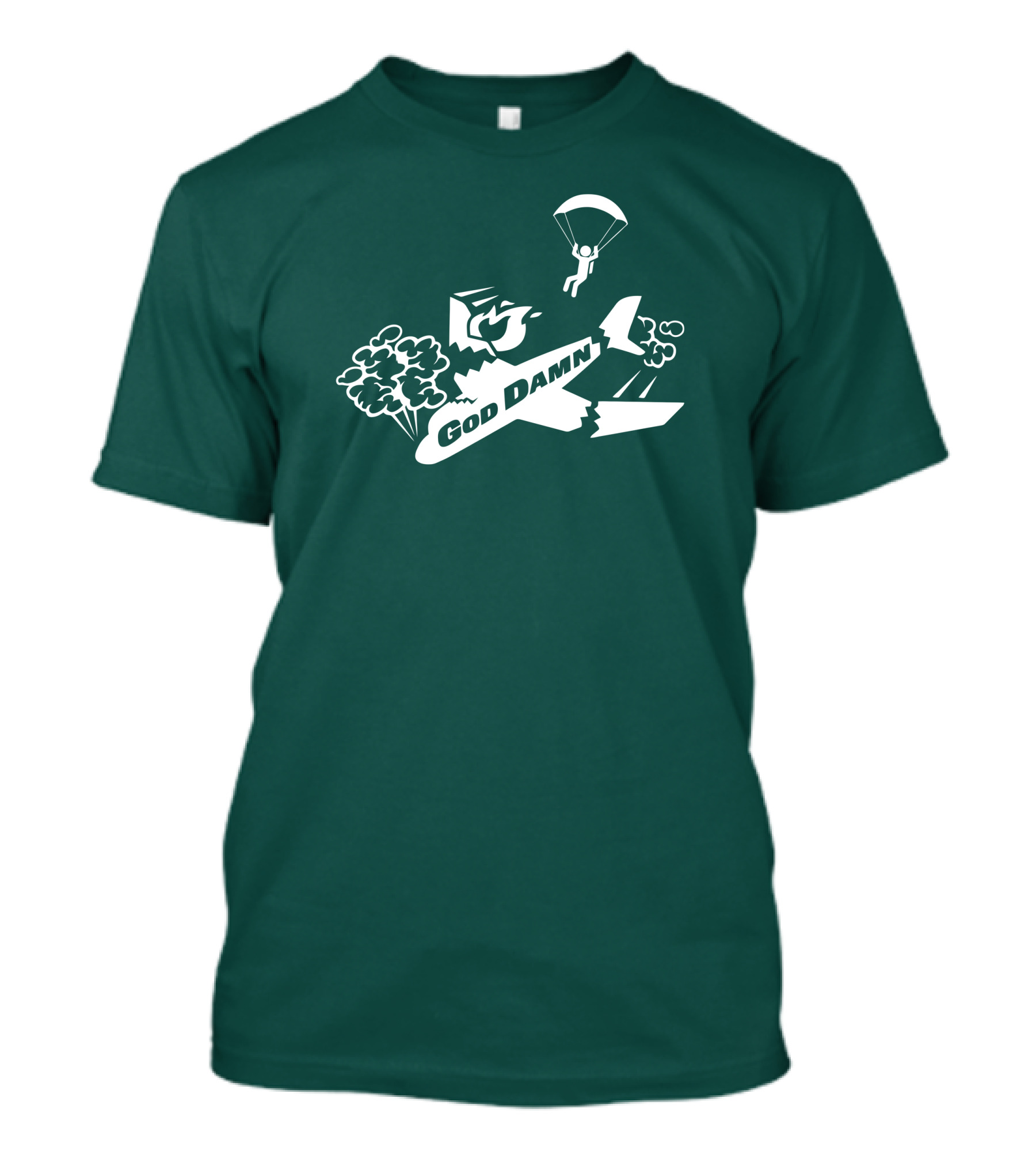 God Damn 3.0 Airplane Parachute Text Kfc T-Shirt