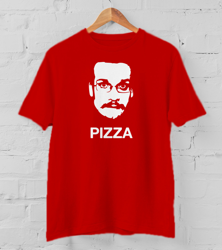Drawfee Merch Pizza John DFTBA Face Silhouette Red T-Shirt