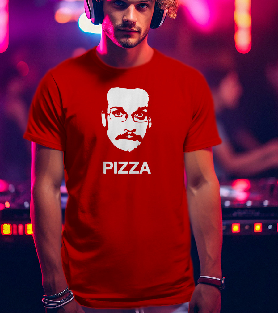 Drawfee Merch Pizza John DFTBA Face Silhouette Red T-Shirt