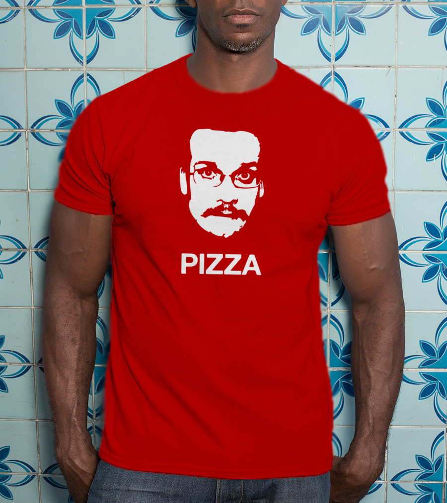 Drawfee Merch Pizza John DFTBA Face Silhouette Red T-Shirt