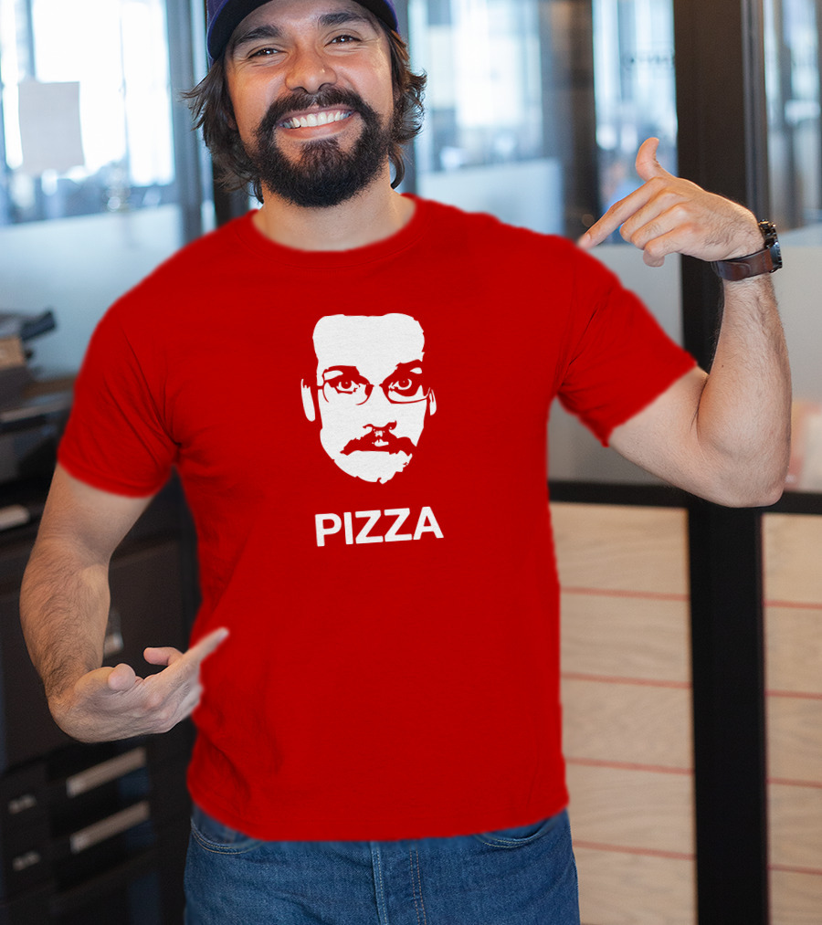 Drawfee Merch Pizza John DFTBA Face Silhouette Red T-Shirt