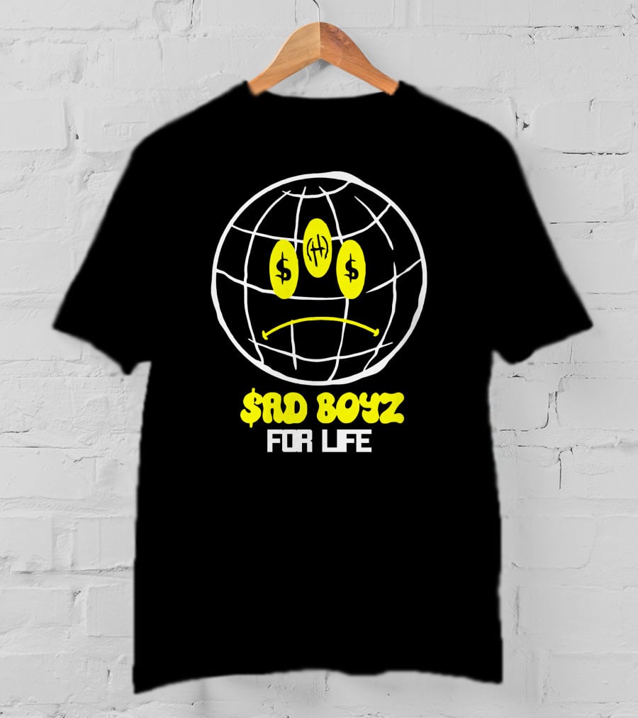 Rancho Humilde Store Sad Boyz For Life Global Emoticon With Dollar Sign Eyes T-Shirt