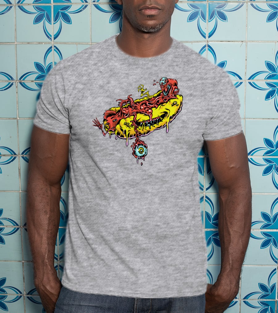 Drew Gooden Merch Hot Dog Surreal Monster Melt Dripping Eyeball T-Shirt