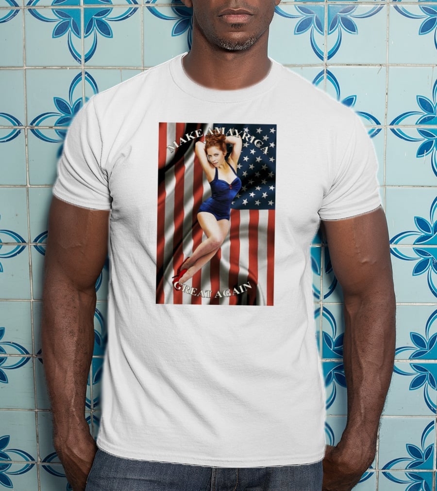 Make America Great Again US Flag Pin-Up Model T-Shirt