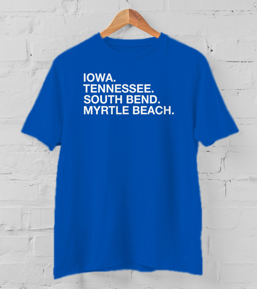 Iowa Tennessee South Bend Myrtle Beach Cubs Minor League Affiliates T-Shirt