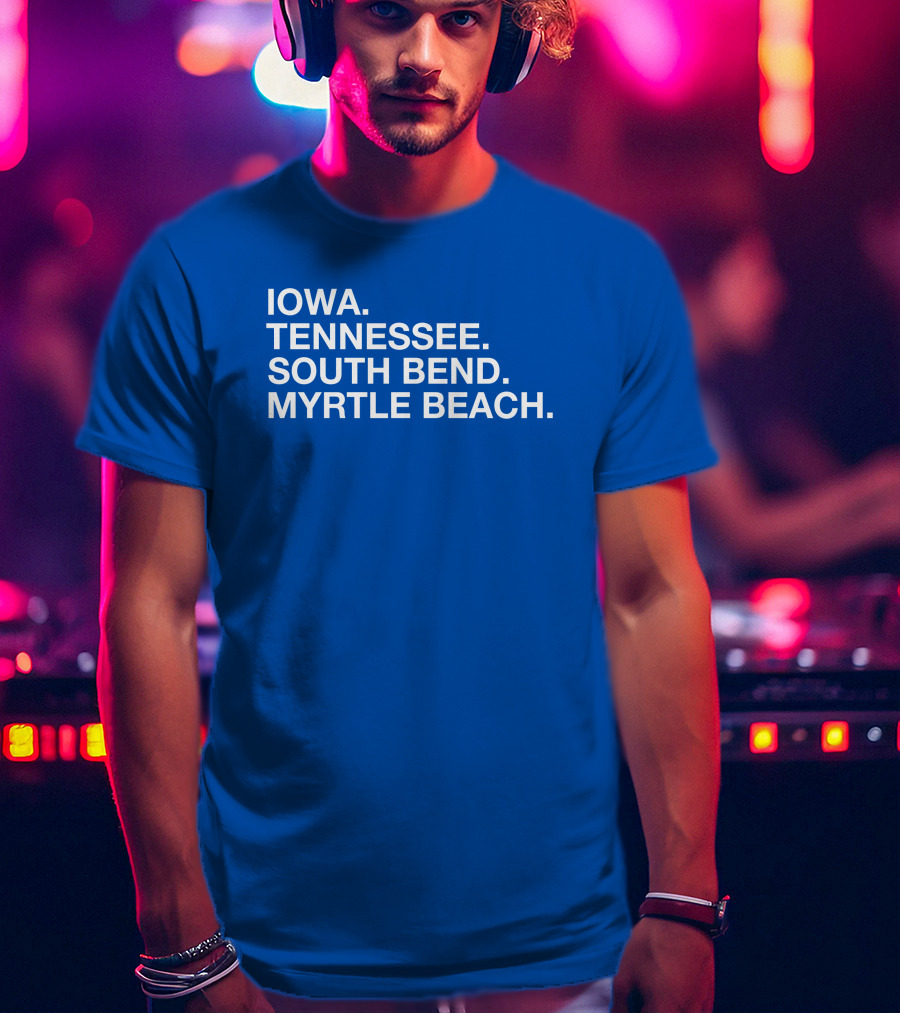 Iowa Tennessee South Bend Myrtle Beach Cubs Minor League Affiliates T-Shirt