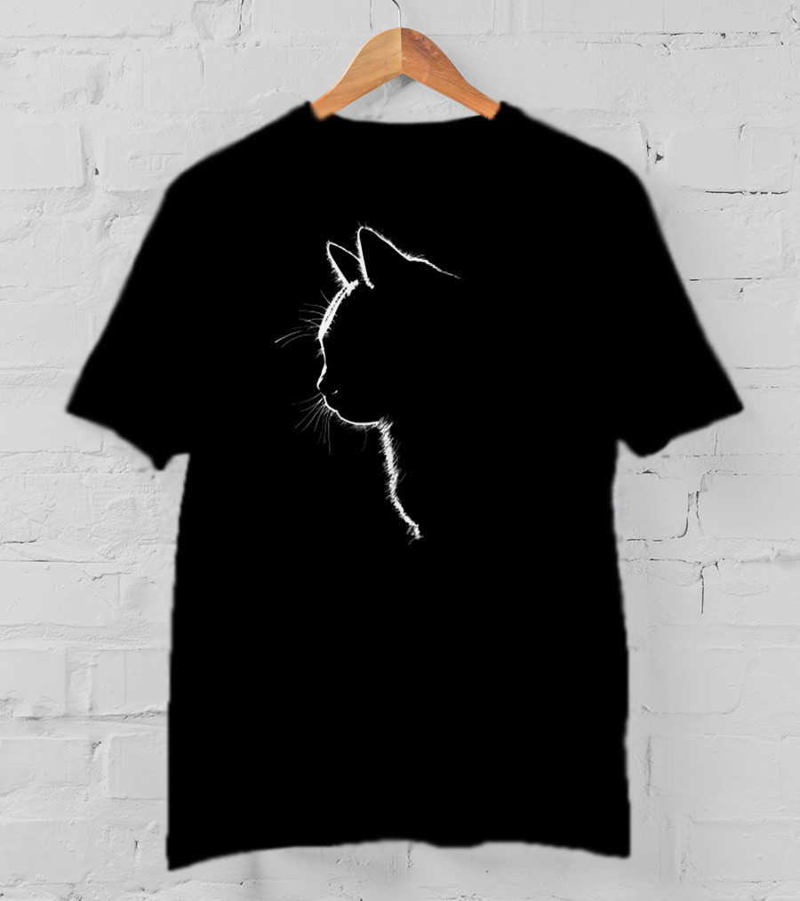 Wholesome Cat Silhouette White T-Shirt