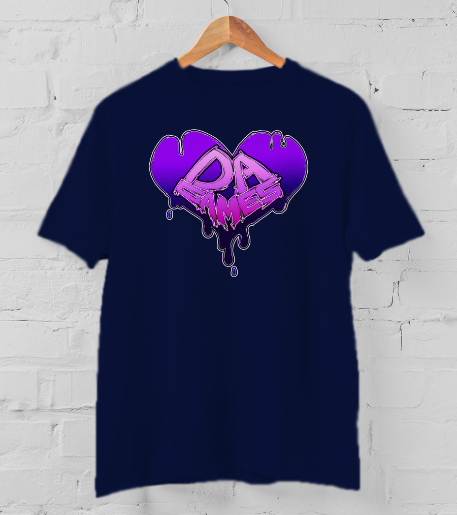 DAValentine Heart Drip Design DA Games Will Ryans Store T-Shirt