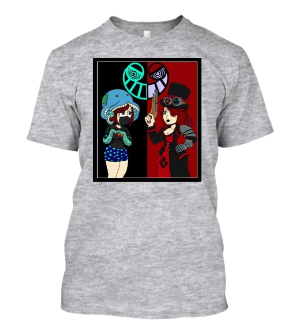 Frenemies Forever Threadless Blowing Off Steam Misssteam Steampunk And Aquatic Duel T-Shirt