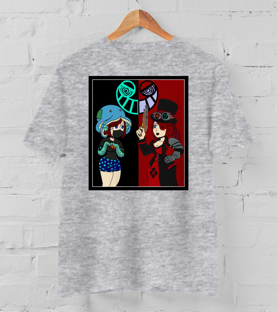 Frenemies Forever Threadless Blowing Off Steam Misssteam Steampunk And Aquatic Duel T-Shirt