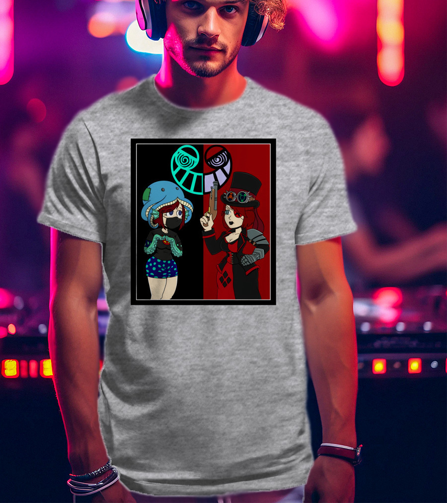 Frenemies Forever Threadless Blowing Off Steam Misssteam Steampunk And Aquatic Duel T-Shirt
