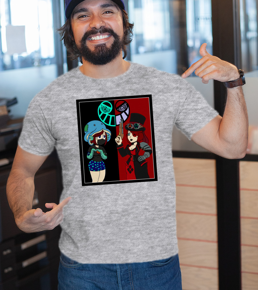 Frenemies Forever Threadless Blowing Off Steam Misssteam Steampunk And Aquatic Duel T-Shirt