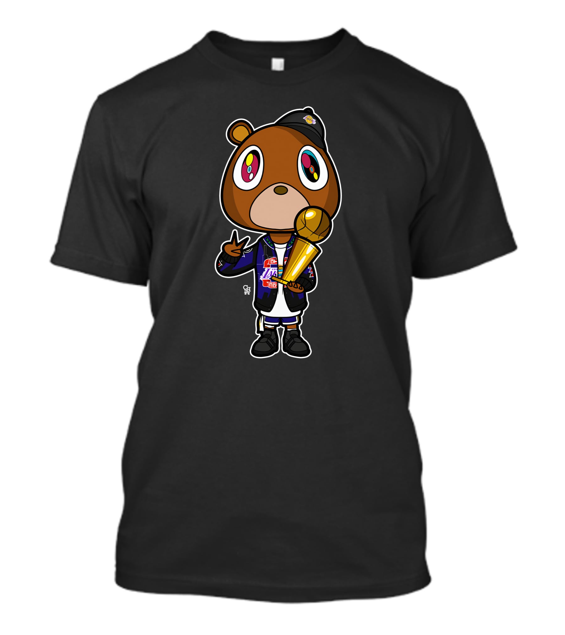 Can't Beat LA Store Yeezy X Mamba Champion Bear With Trophy T-Shirt