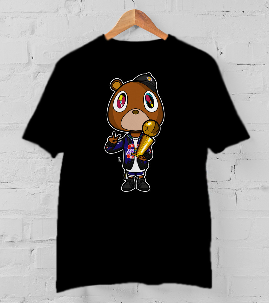 Can't Beat LA Store Yeezy X Mamba Champion Bear With Trophy T-Shirt