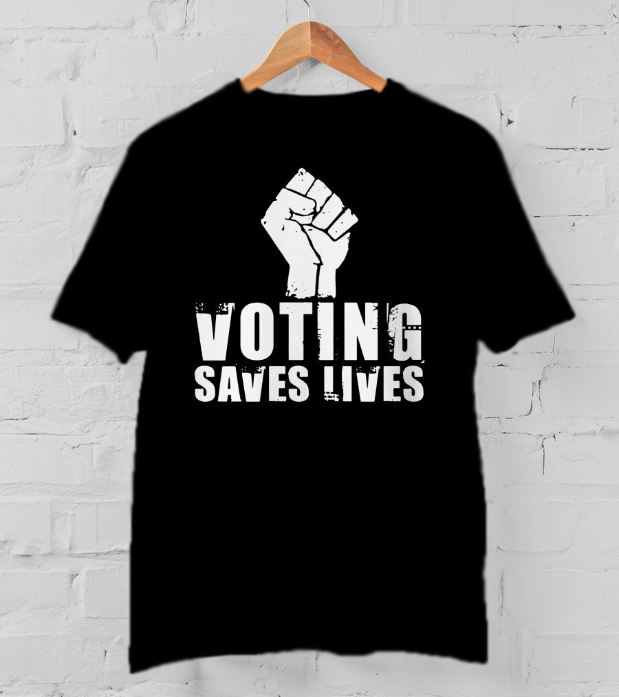 Rainy Studios Voting Saves Lives Fist Symbol Sam Aburime T-Shirt