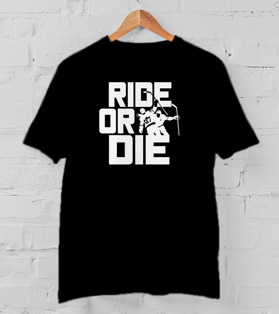 Oilers Nation Gear Ride Or Die Hockey Player T-Shirt