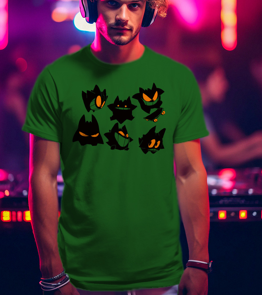 More Gengars 3Buddy And SNC Ghostly Faces Duo Skateboarding Collection T-Shirt
