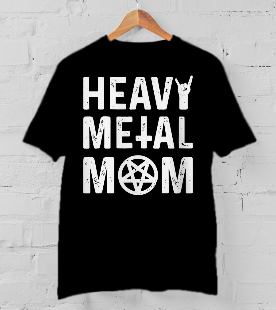 Heavy Metal Mom Cassandra L Thompson Cass Thomps13 Pentagram Rock Gesture T-Shirt