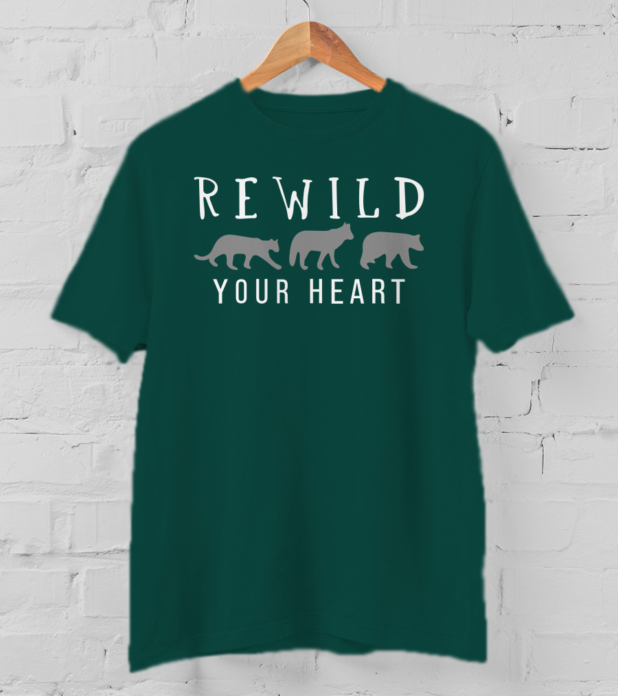 Wolf Conservation Center Store Nywolf Shop Rewild Your Heart Katie Hinde Wolves T-Shirt