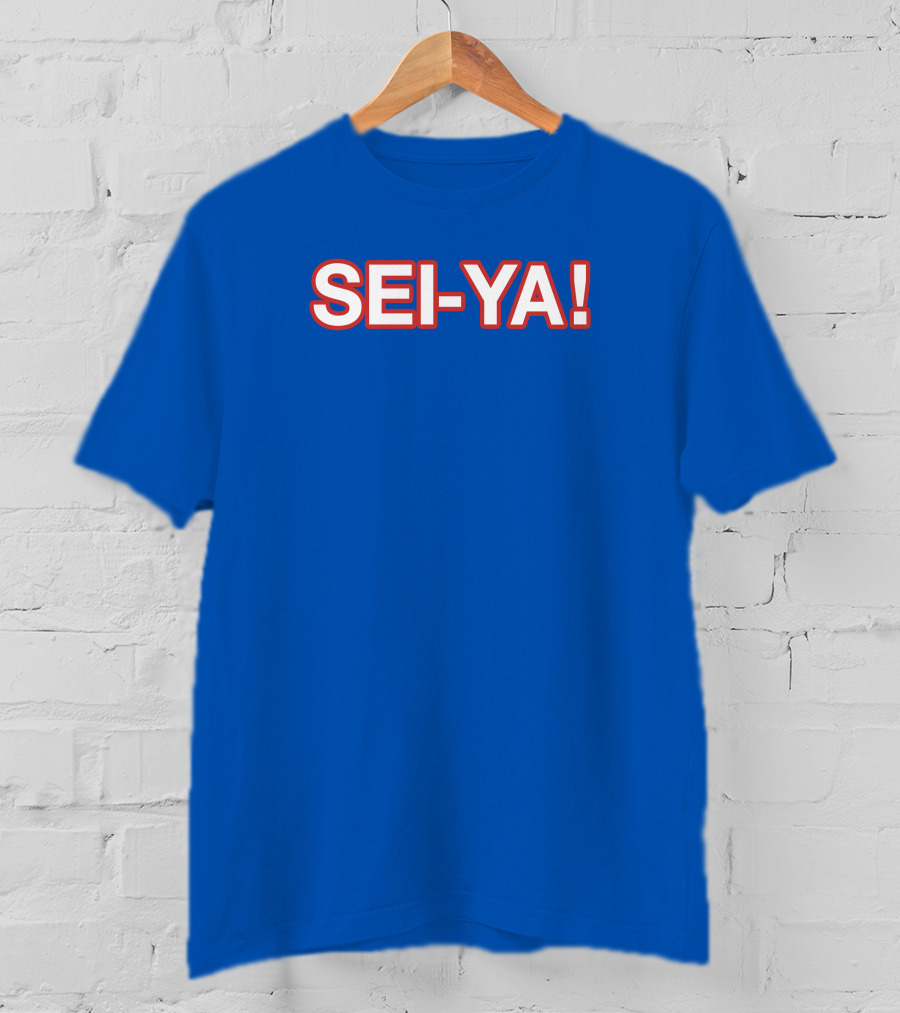SEI-YA Obvious Phrase In Bold Red And White Block Text T-Shirt