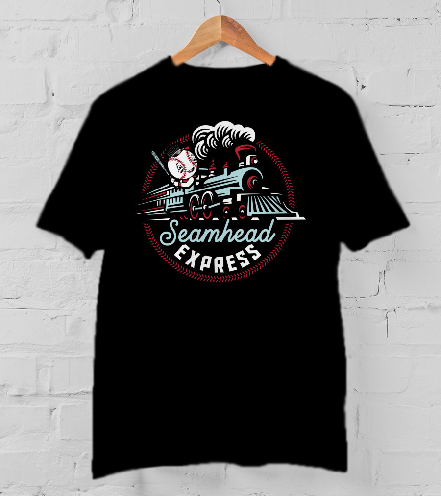 Seamhead Express Baseball Train Nick Trig T-Shirt