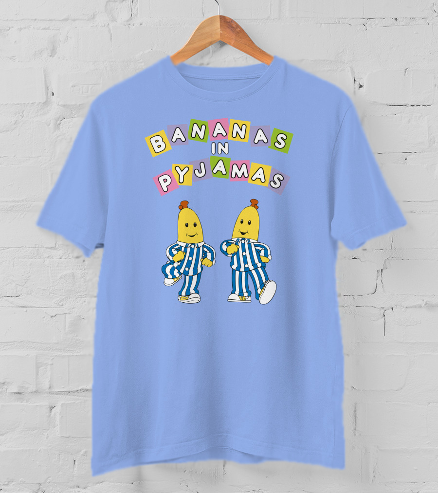 Bananas In Pyjamas Cartoon Characters In Blue And White Striped Outfits T-Shirt
