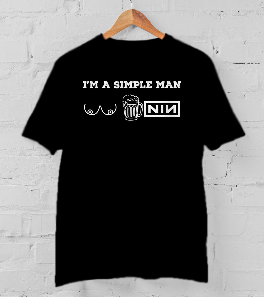I'm A Simple Man I Like Beer Drums Guitar T-Shirt