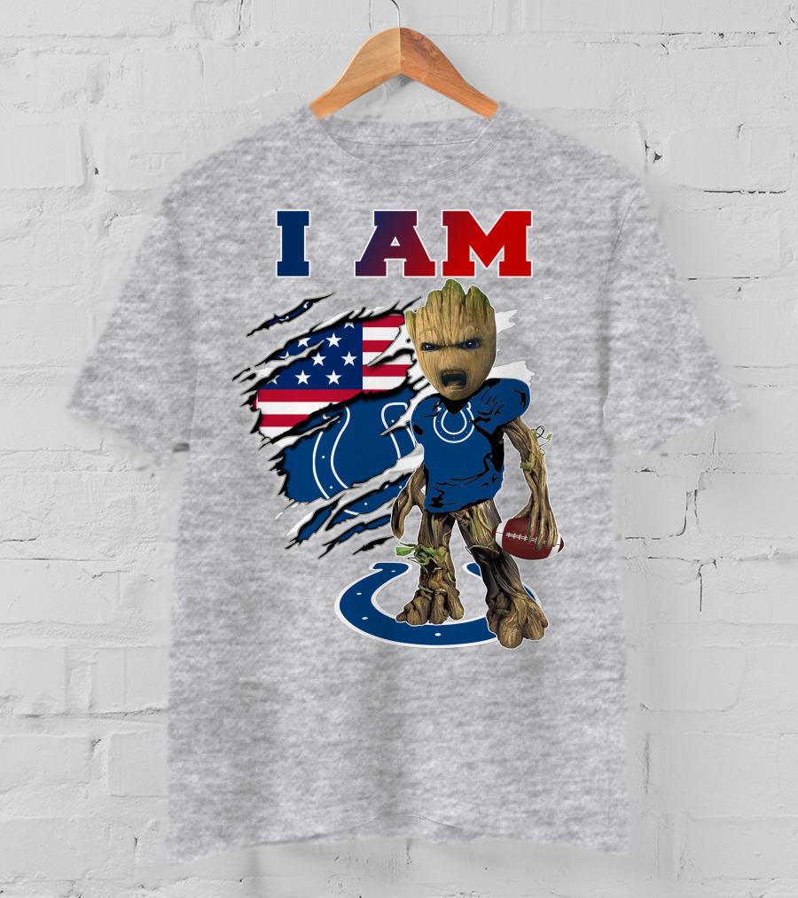I Am Colts Baby Groot Football T-Shirt