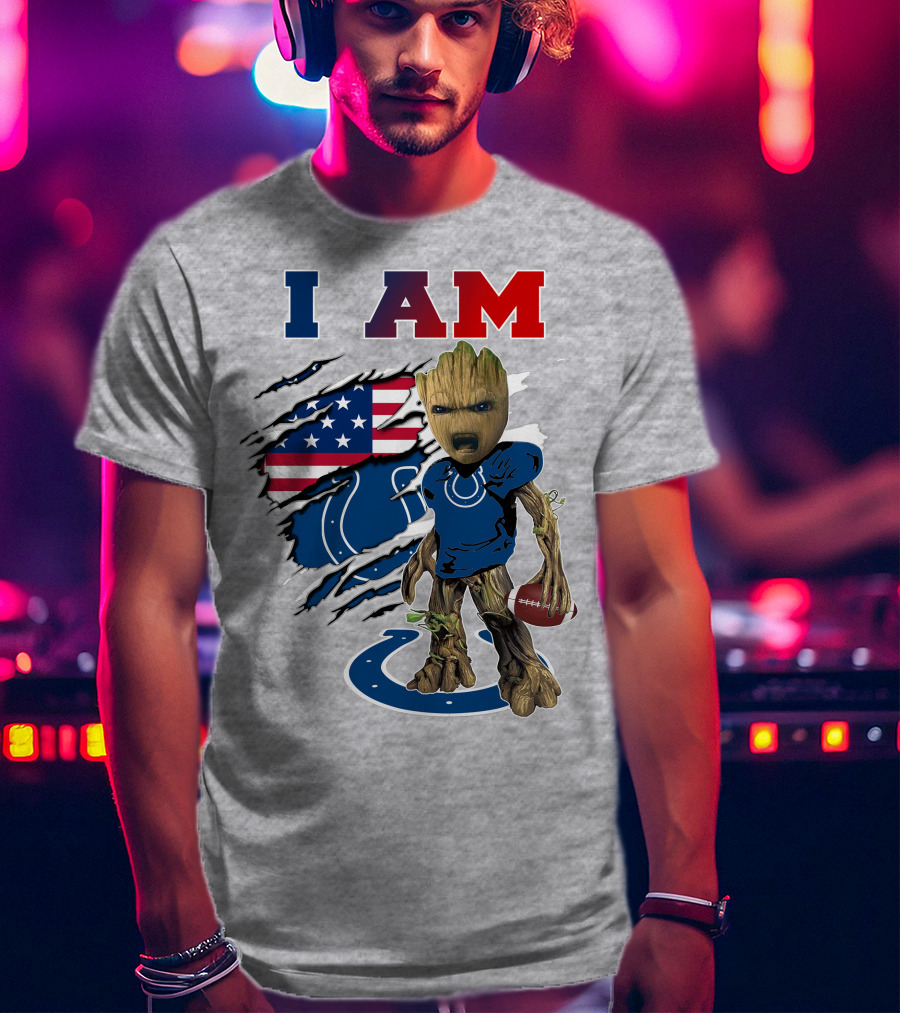 I Am Colts Baby Groot Football T-Shirt