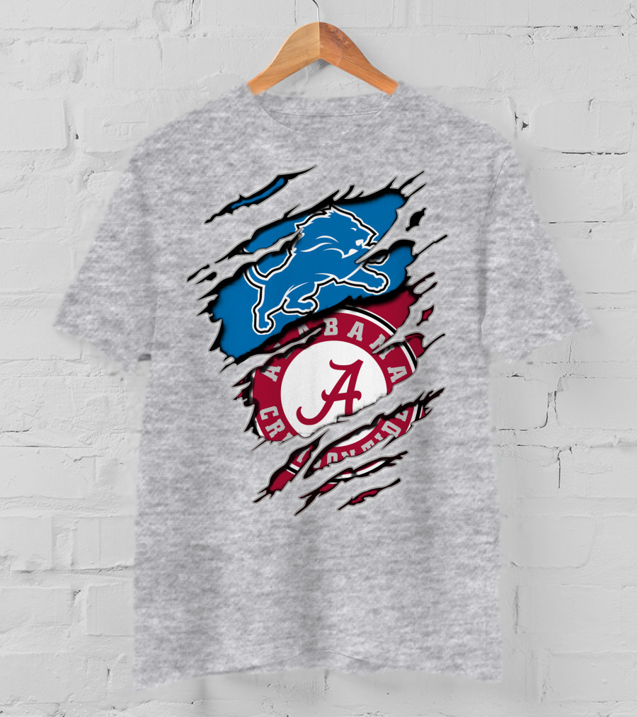 Alabama Crimson Tide Detroit Lions Fusion T-Shirt