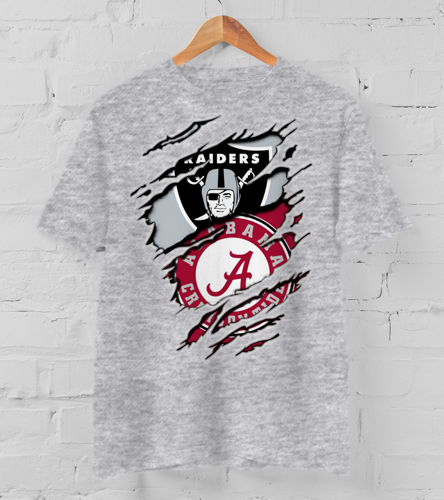 Alabama Crimson Tide Raiders Nfl Crossover T-Shirt