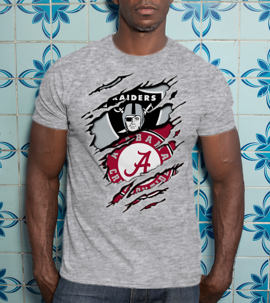 Alabama Crimson Tide Raiders Nfl Crossover T-Shirt