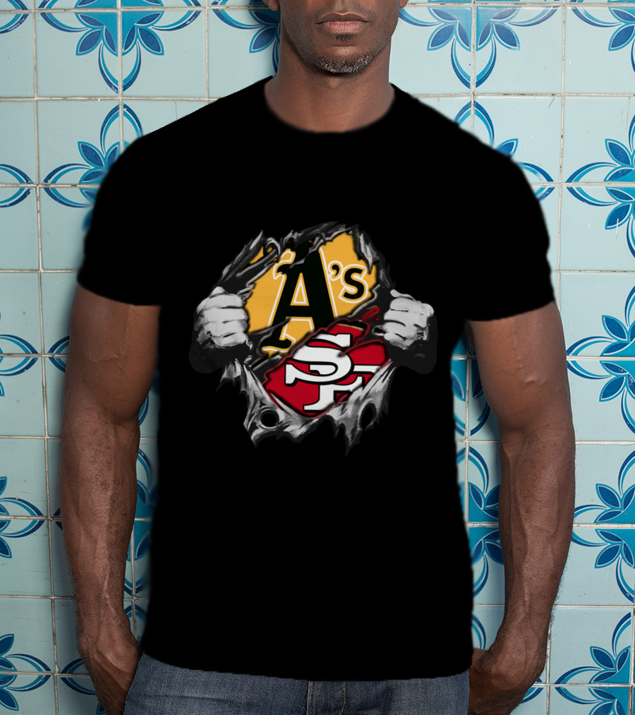 Oakland Athletics San Francisco 49ers Dual Logo Fusion T-Shirt