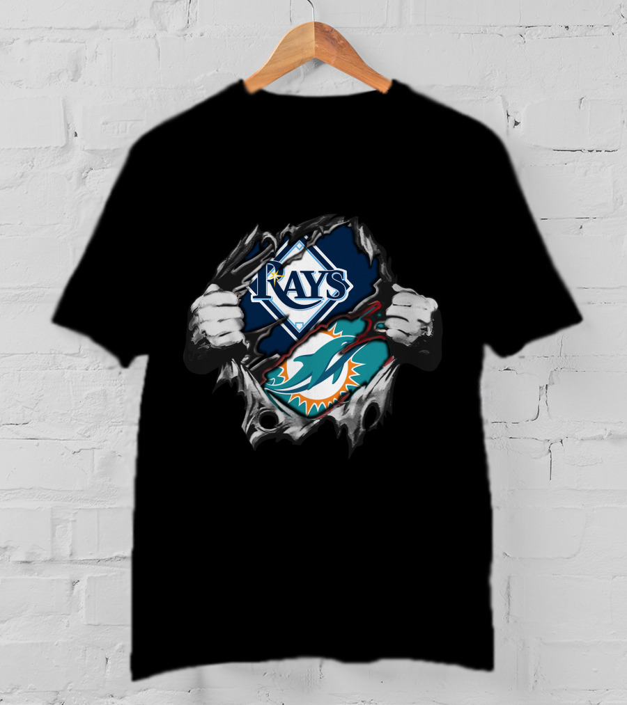 Rays And Dolphins Sports Fan Dual Allegiance T-Shirt