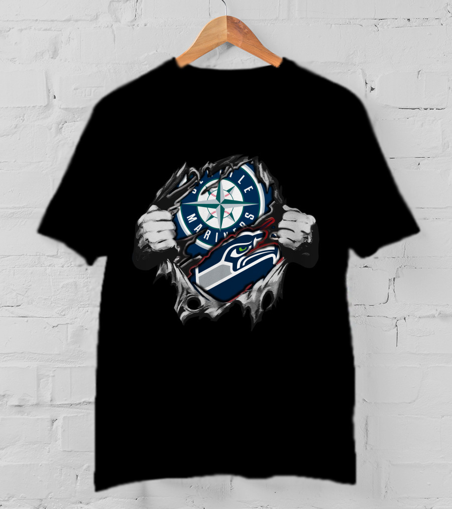 Seattle Mariners Seahawks Dual Fan Pride T-Shirt