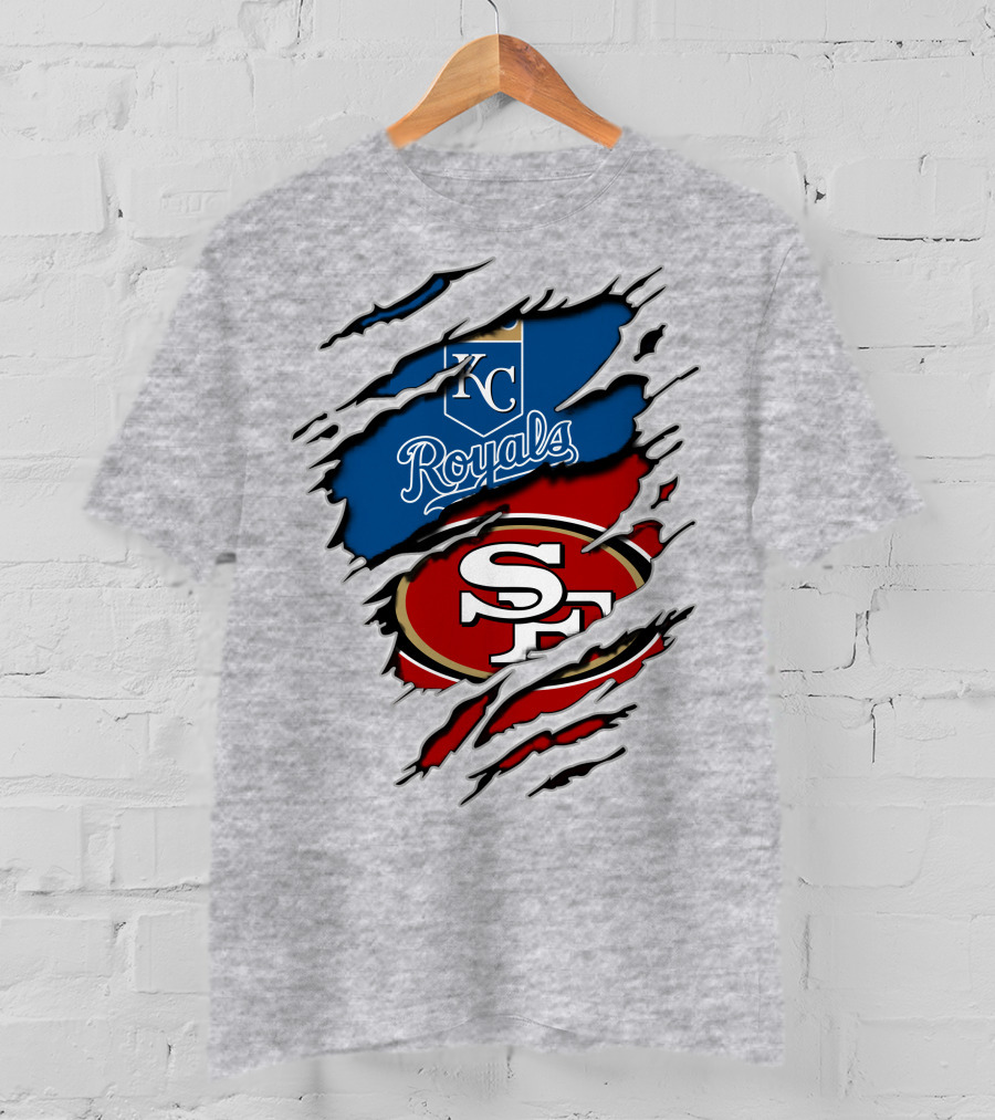 Kc Royals Sf 49ers Logo Mashup T-Shirt