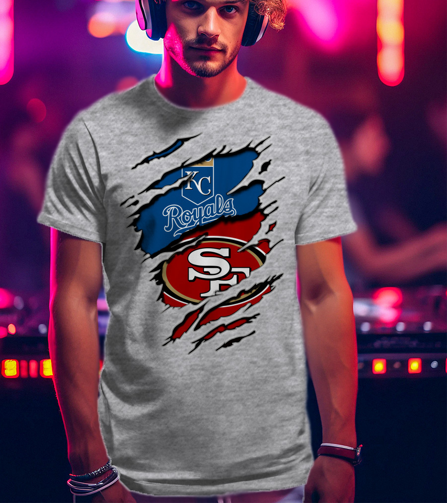 Kc Royals Sf 49ers Logo Mashup T-Shirt