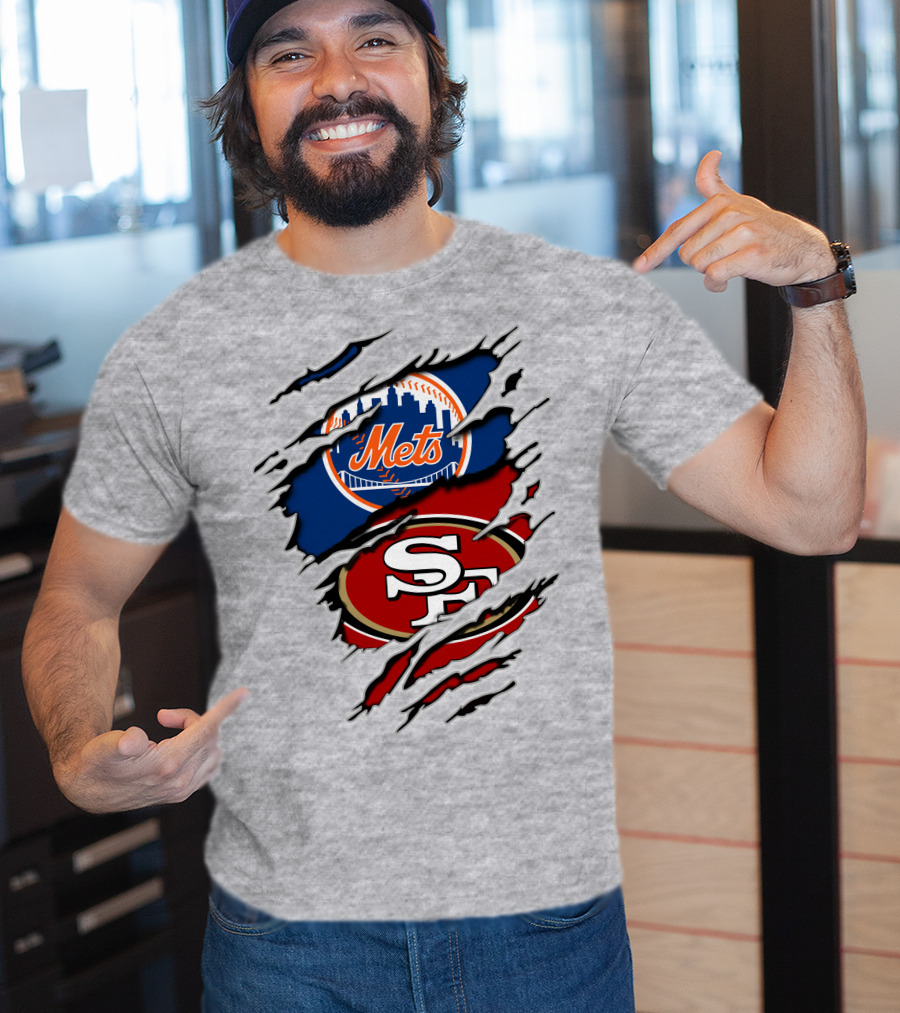 San Francisco 49ers New York Mets Logo Mashup T-Shirt