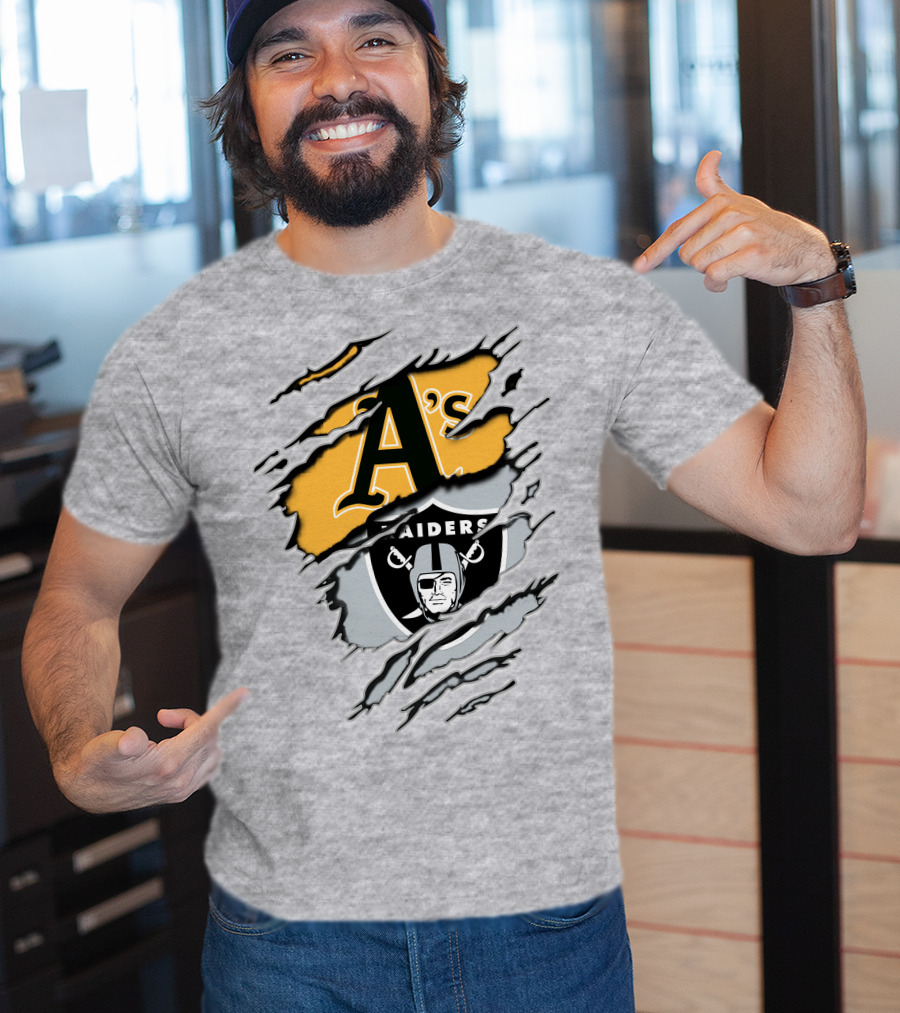 Oakland A's And Raiders Crossover T-Shirt