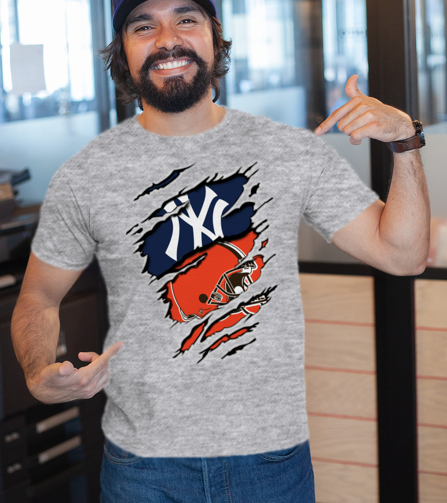 New York Yankees Cleveland Browns Fusion T-Shirt