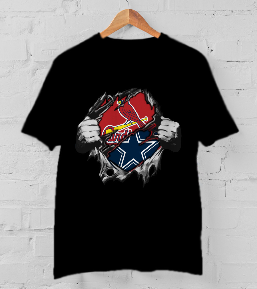 Cowboys Cardinals Bird Logo Starburst Fusion T-Shirt