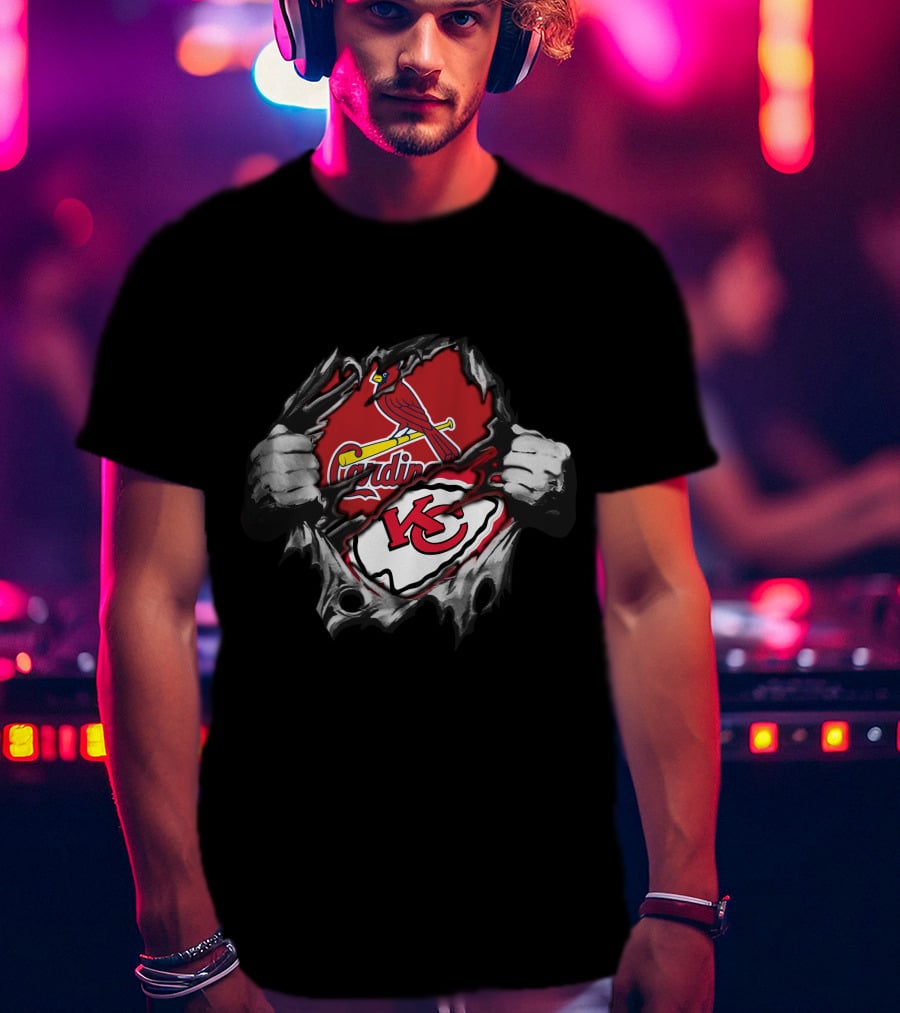 Cardinals Chiefs Forever Torn Loyalty T-Shirt