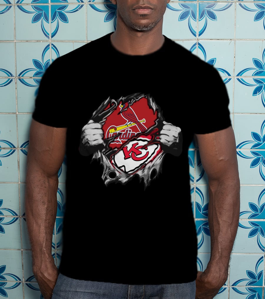 Cardinals Chiefs Forever Torn Loyalty T-Shirt